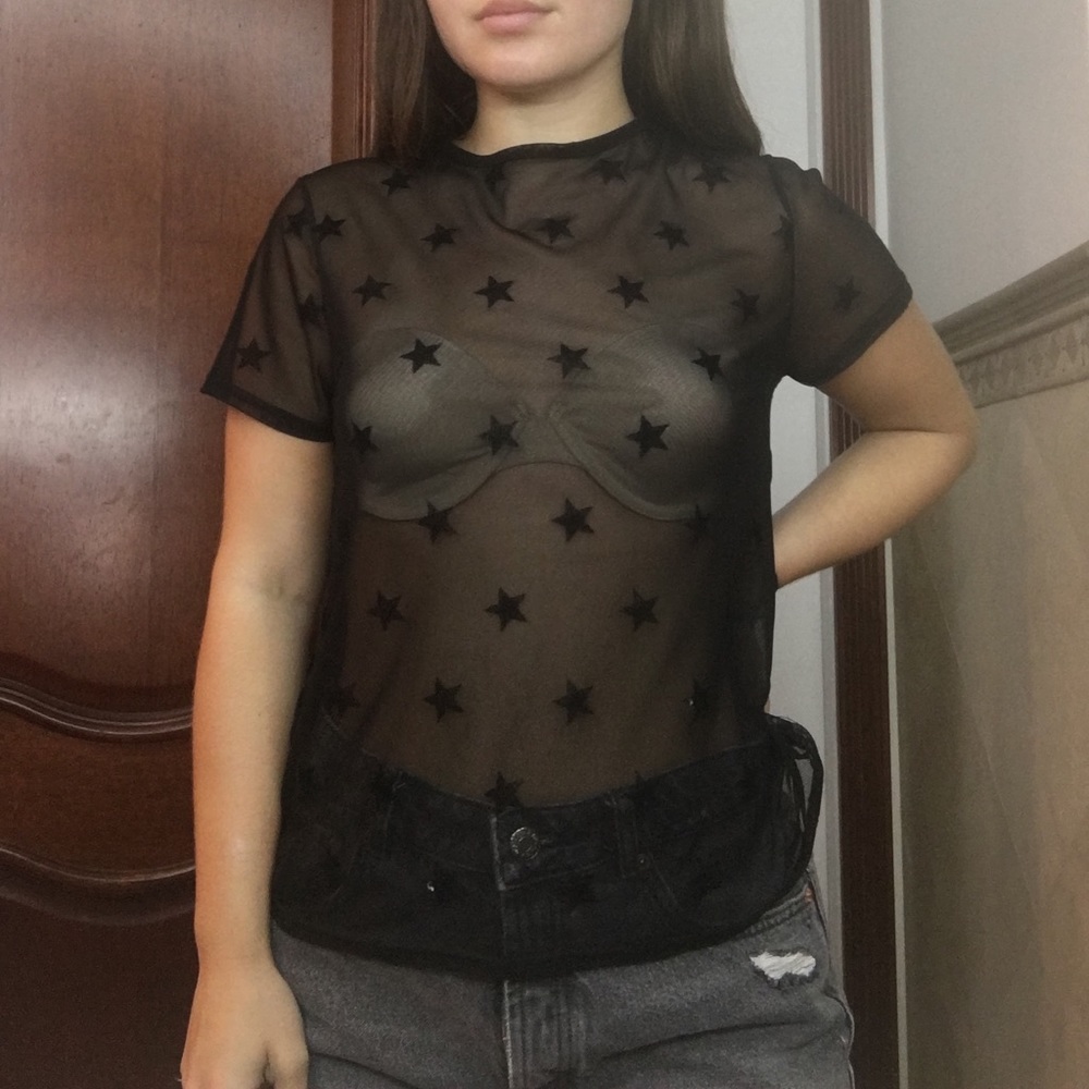 Mesh tshirt with stars